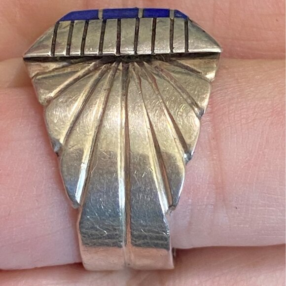 Ring Size 11 Lapis Lazuli C. Benally Native Sterling Silver 925 Men Semi-Preciou - Picture 2 of 11